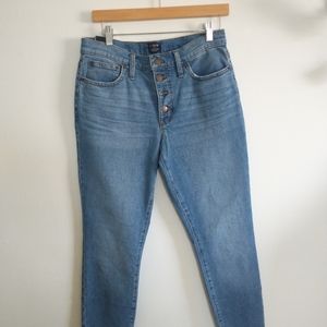 J. Crew button fly 9in high rise skinny jeans